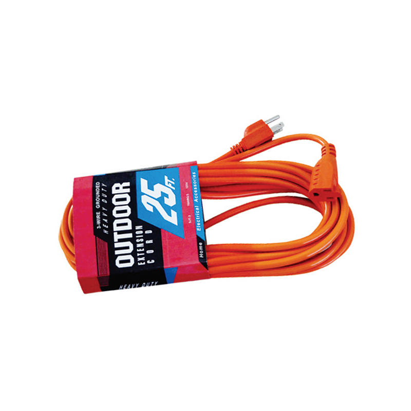 25ft Outdoor extension cord, waterproof orange 16 awg, flexible long cord for home or office use, ul listed